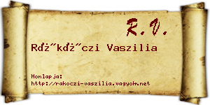 Rákóczi Vaszilia névjegykártya